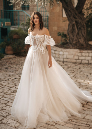 Beaded Ivory Lace Glitter Tulle Gorgeous Wedding Dress